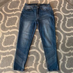 Vocal Women's Skinny Jeans in Blue with Studded Detail